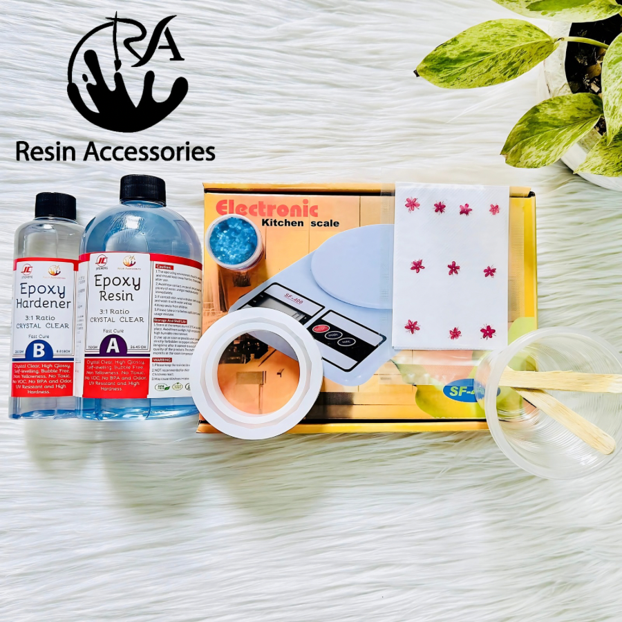 Complete Resin Beginner Combo Pack (রেজিন বিগিনার কম্বো প্যাকেজ) – All-in-One DIY Starter Kit with Weight Scale, Molds, and Essentials