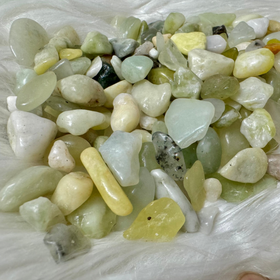 Natural Polished Jade Stones (৯-১২ মিমি) – 9-12mm Decorative Green Healing Stones for Resin Art, Terrariums & DIY Decor
