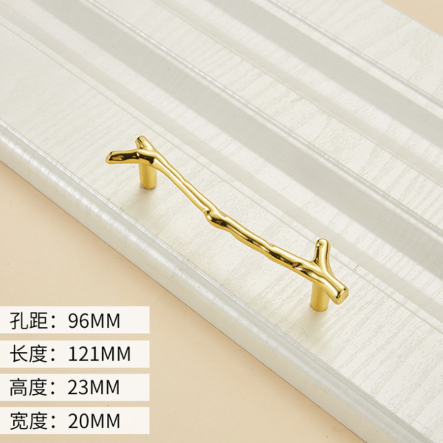 Unique Branch Shaped Golden Handle (গাছের ডাল আকৃতির হ্যান্ডেল) – Decorative Zinc Alloy Pull for Resin Trays, Cabinets & DIY Home Decor