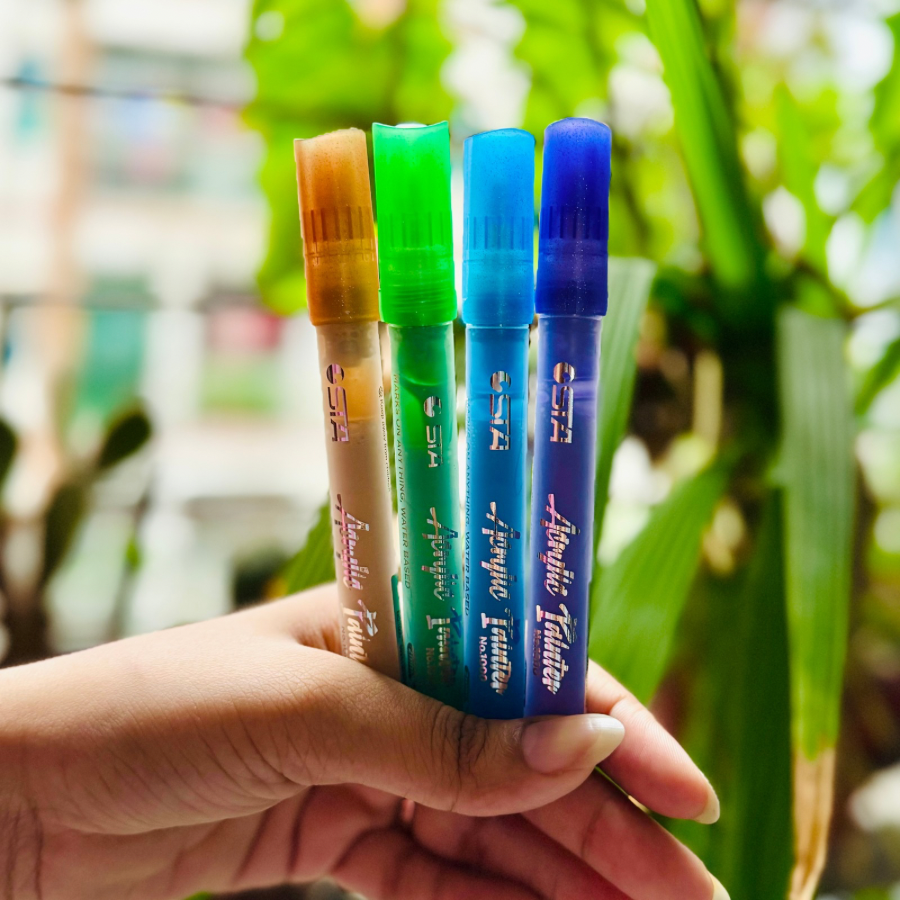 STA Acrylic Metallic Marker Pens (এক্রাইলিক মেটালিক মার্কার) – Glittery Paint Markers for Resin Art, Glass, Wood & DIY Crafts