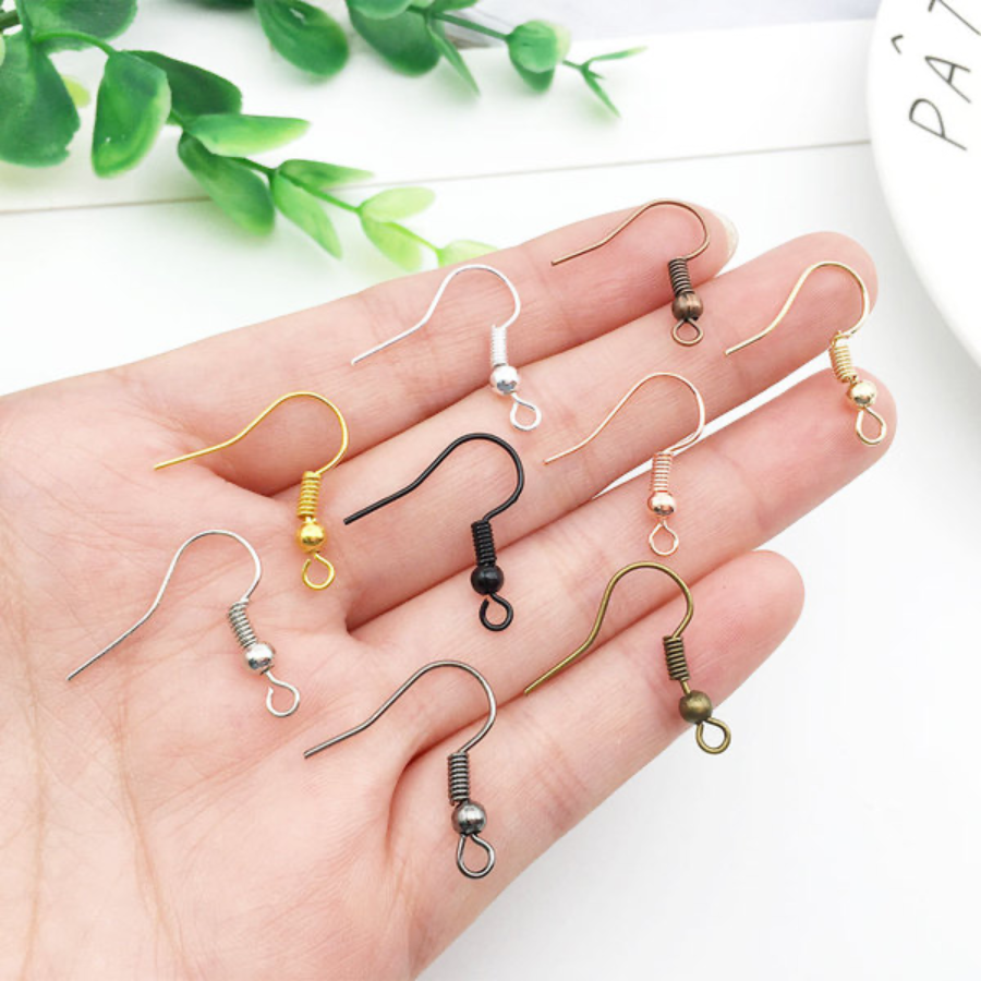 Premium Mixed Color Earring Hooks (কানের দুলের হুক) – Hypoallergenic Fish Hook Wires for Resin Jewellery, DIY Crafts & Earring Repair