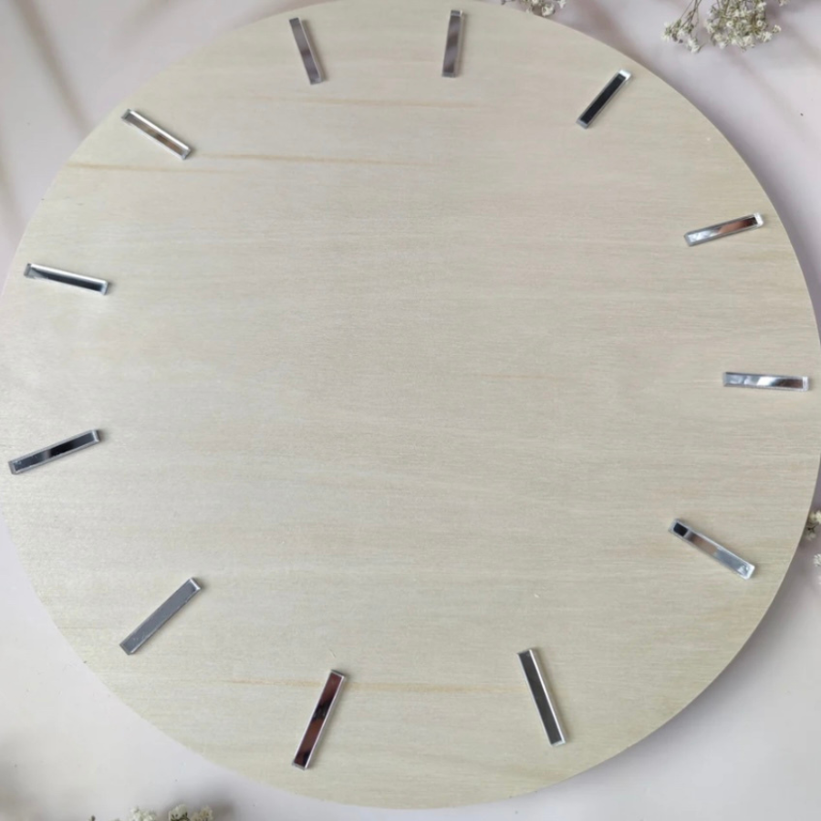 Premium Mirrored Acrylic Clock Dashes – Minimalist Rectangular Hour Markers for DIY Resin Wall Clocks & Home Decor