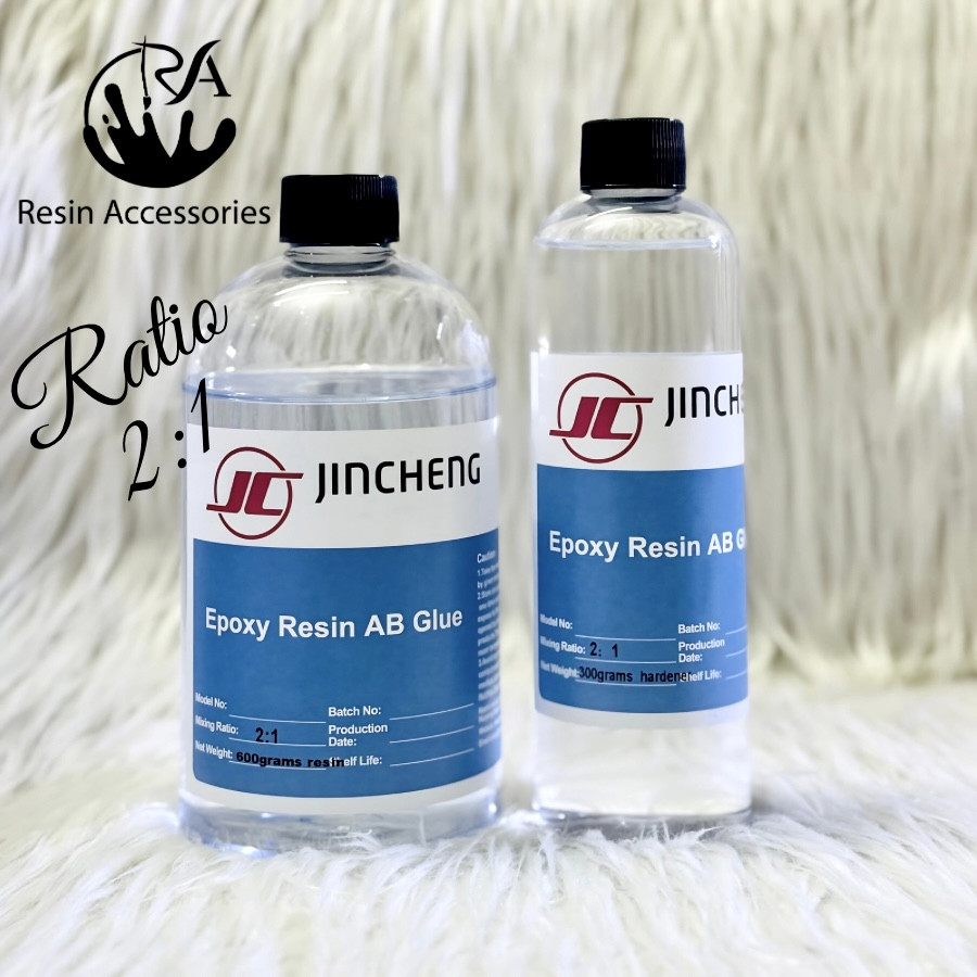JINCHENG Art Epoxy Resin 2:1 Fast Cure (900g Set) – Crystal Clear High-Gloss AB Glue for Professional Resin Art & Jewellery